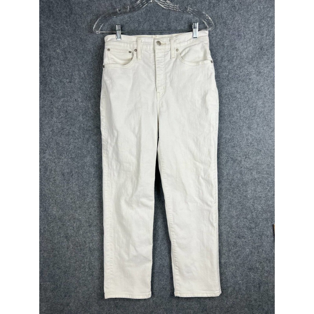 Madewell Women's Jeans Size 28 White Denim High Rise Classic Fit Straight Leg